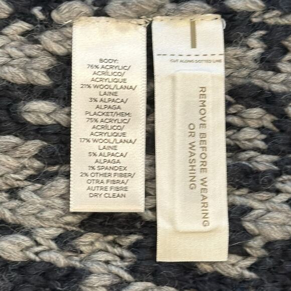 NWT LOFT Women's Poncho Sweater Shawl Black Grey Size XS/S - Picture 7 of 8